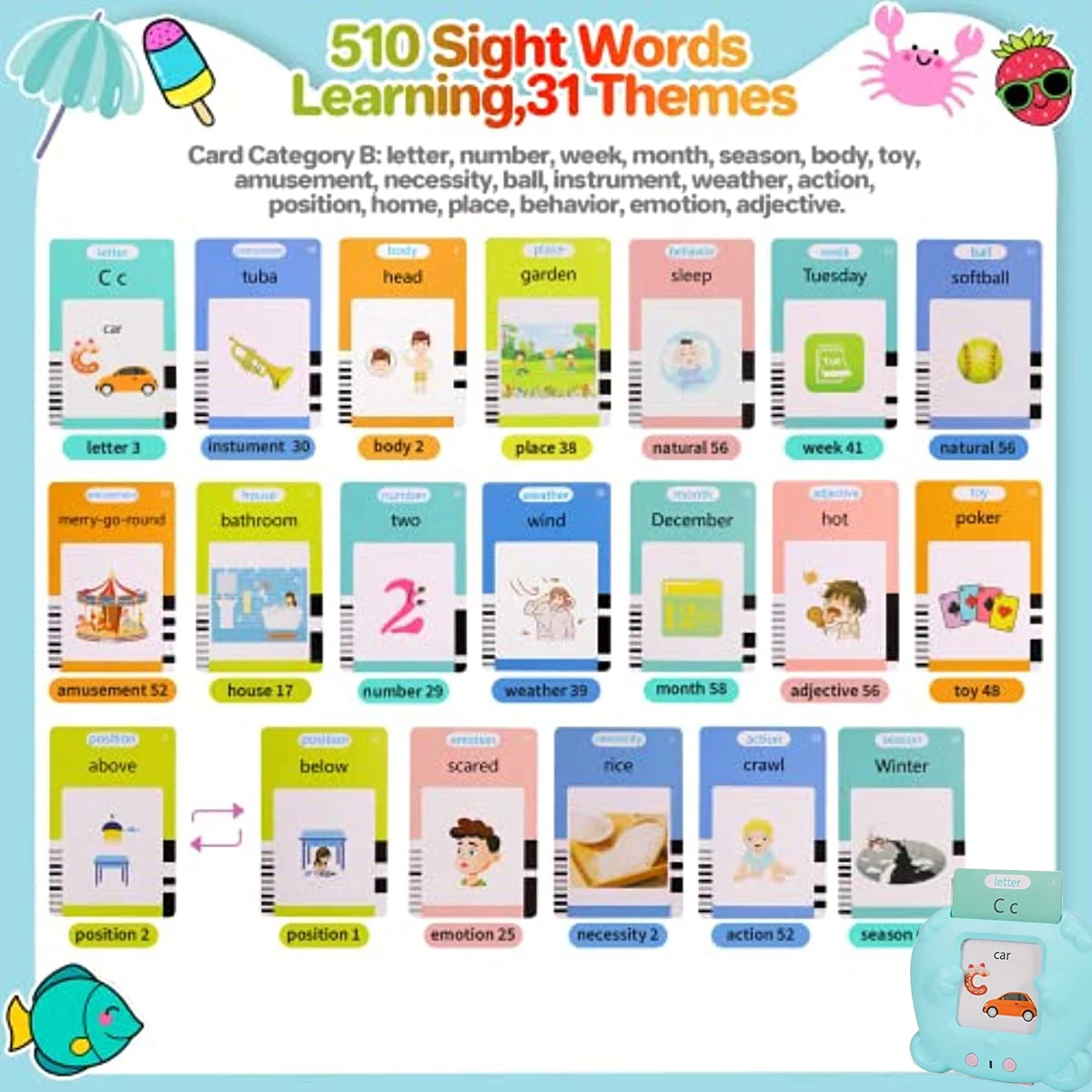 Learning Machine for Kid Talking Flash Cards Kindergarten Kids Language ...