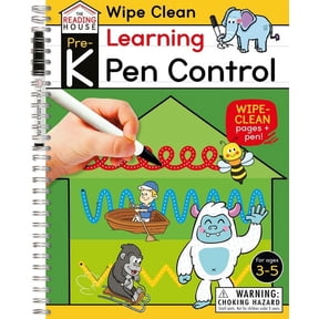 Pre-Owned The Reading House: Learning Pen Control (Pre-K Wipe Clean Workbook) : Preschool Wipe Off Activity Workbook, Ages 3-5, Letter Tracing, Number and Shape Formation, Learning to Write, Writing and Handwriting Practice (Paperback)