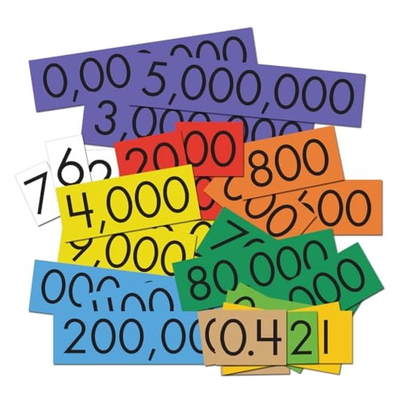 Learning Products 10-Value Decimals to Whole Numbers Place Card Set, 4-inch, 100 Cards (ELP626644)