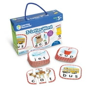 Learning Resources 3-Letter Word Puzzle Cards Kindergarten Readiness Boys Girls Age 3 and Up