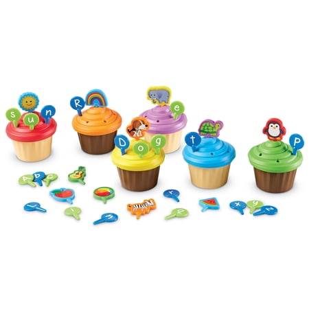 Learning Resources ABC Party Toppers, Early Alphabet Learning, Sorting Cupcake Letters, Vocabulary Toy, Cupcakes, Ages 3+