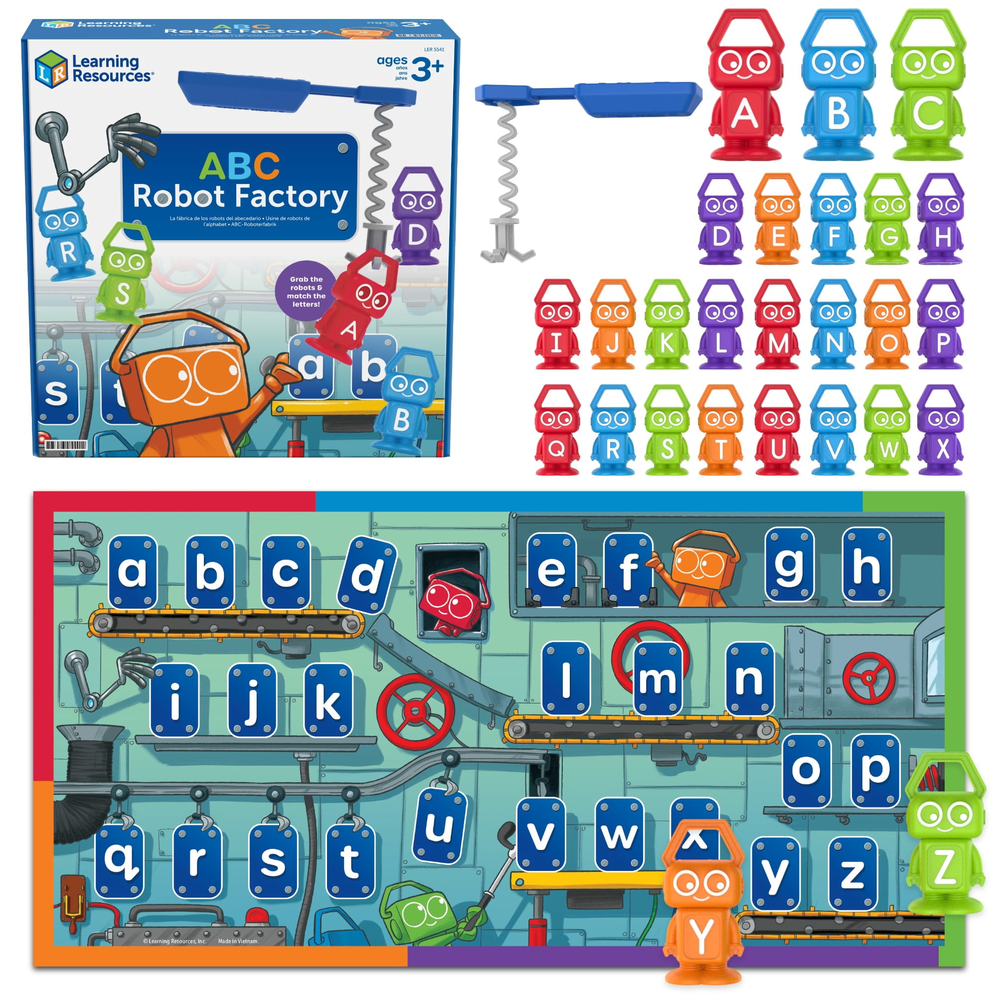 Learning Resources ABC Robot Factory - ABC Toys, Vocabulary Practice Game, Ages 3+