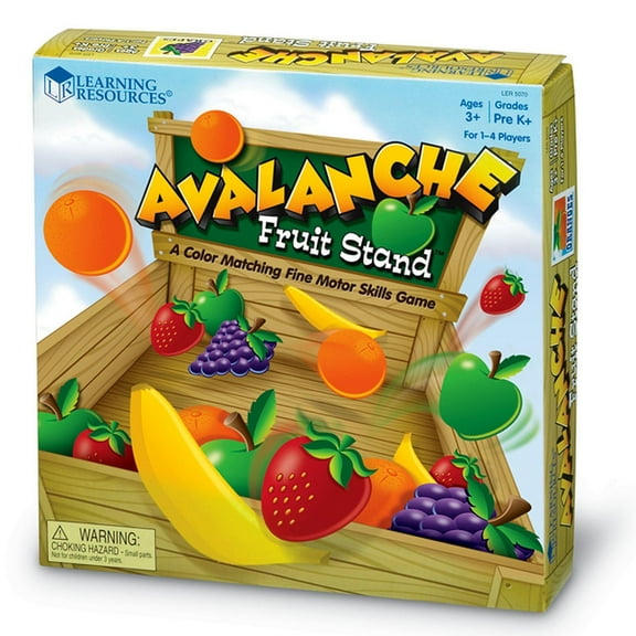 Learning Resources Avalanche Fruit Stand Fine Motor Grip Game 42 Piece Set Ages 3