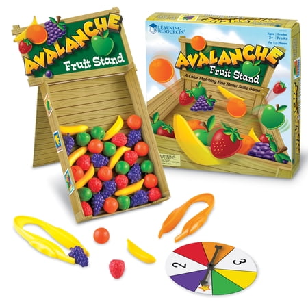 Learning Resources Avalanche Fruit Stand Fine Motor Grip Game 42 Piece Set Ages 3