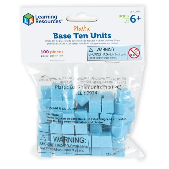 Learning Resources Base Ten Units Plastic Blue 100 Pk