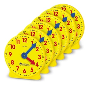 Learning Resources Big Time Student Learning Mini Clocks, 4 Inches, Set of 6