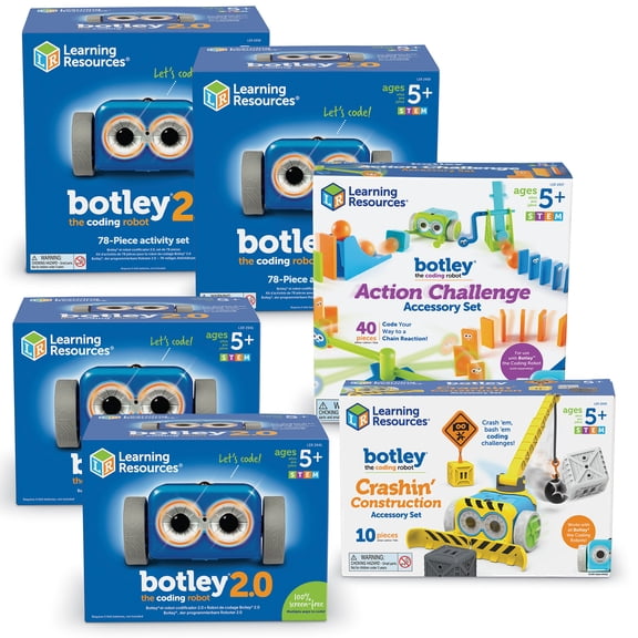 Learning Resources Botley 2.0 Coding Robot Classroom Set, STEM Toys for Kids Ages 5+