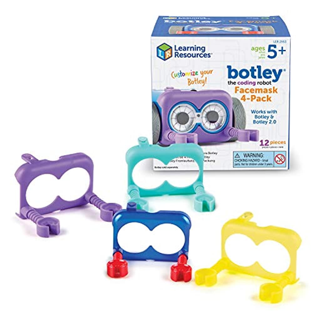 Learning Resources Rivestimenti Colorati Per Botley 2.0 – Confezione Argento E Rosso, Accessori Per Robot, Dai 5 Anni - 6