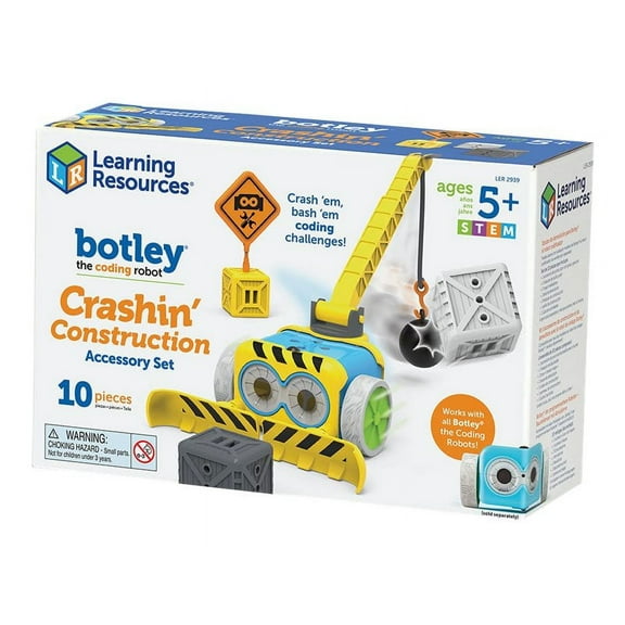 Learning Resources Botley Crashin Construction Challenge - 10 Piece Accessory Set, Ages 5+ Kids Coding, Construction Set, STEM Toy