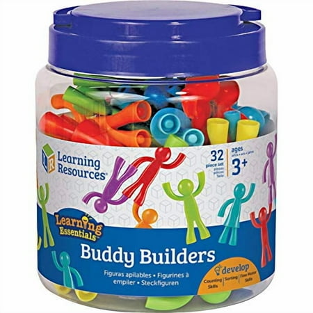 Learning Resources Buddy Builders, Fine Motor, Hand Eye Coordination Toy, 32 Pieces, Ages 3+