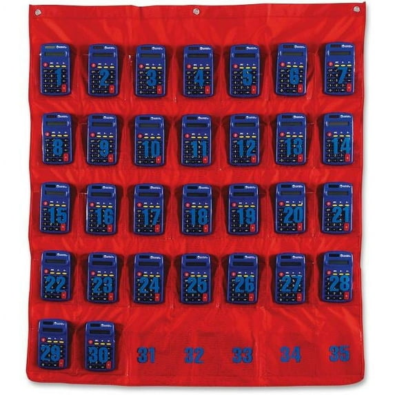 Learning Resources  Calculator Storage Pocket Chart - Multi Color 35 Packet