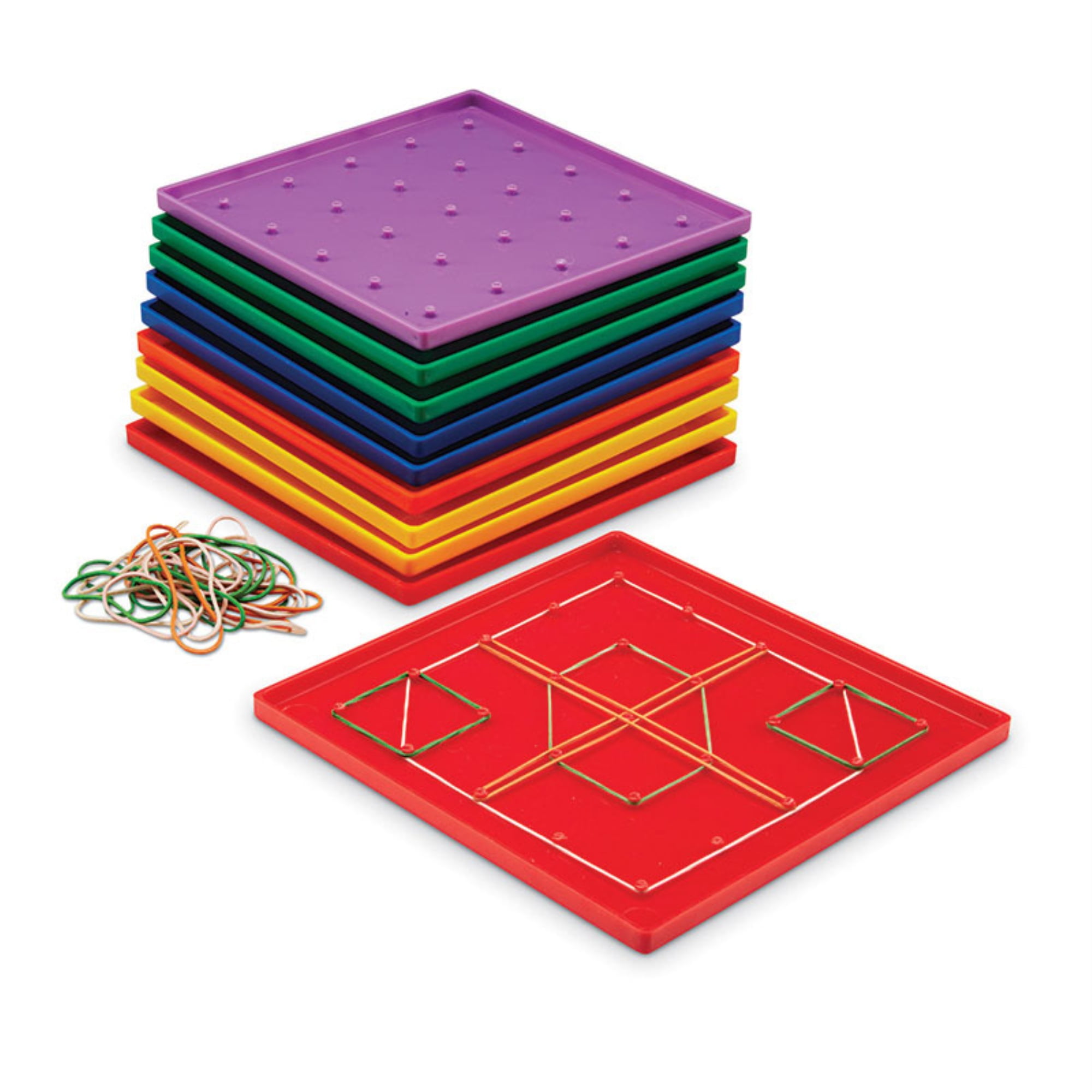 Assorted Color 7" Plastic Geoboards Set of 10