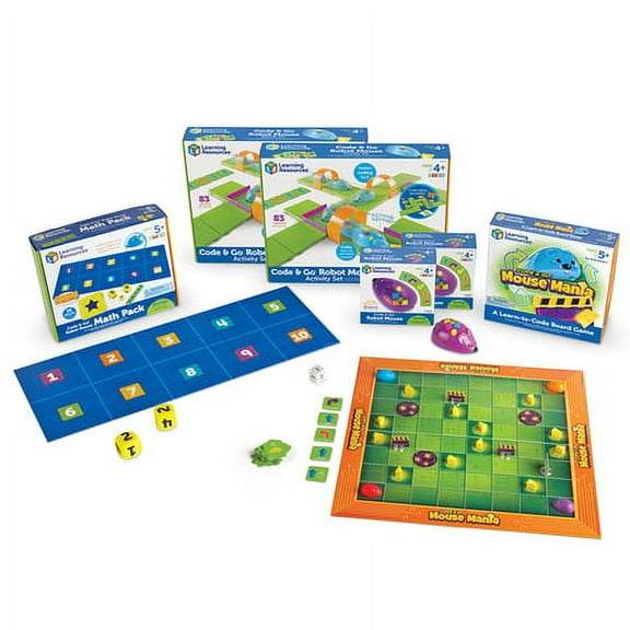 Learning Resources Code & Go Robot Mouse Classroom Set, Preschooler and Toddler Screen Free Coding Toys, Ages 5,6,7+