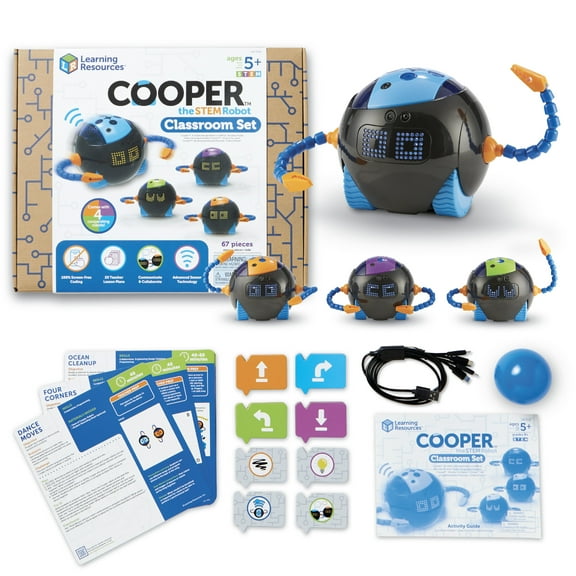 Learning Resources Cooper the STEM Robot Classroom Set STEM Toys Programming For Kids Ages 5 and Up