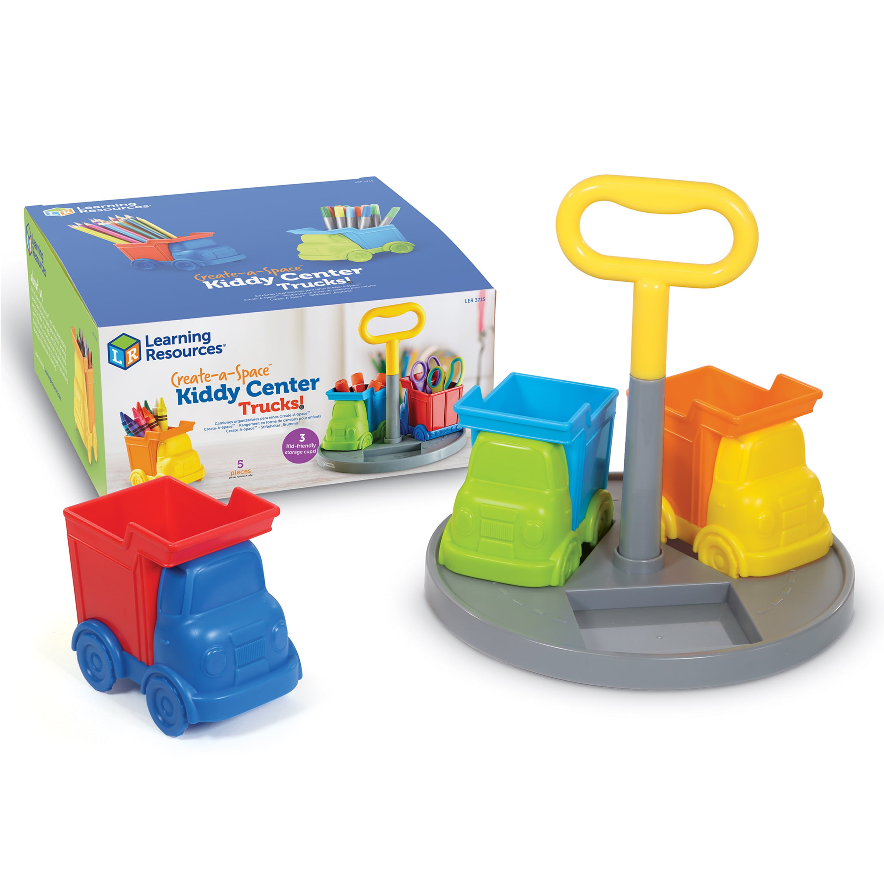Learning Resources Create-a-Space Kiddy Center Trucks - Arts and Craft Organizer, Classroom Organization, School Supplies Organizer