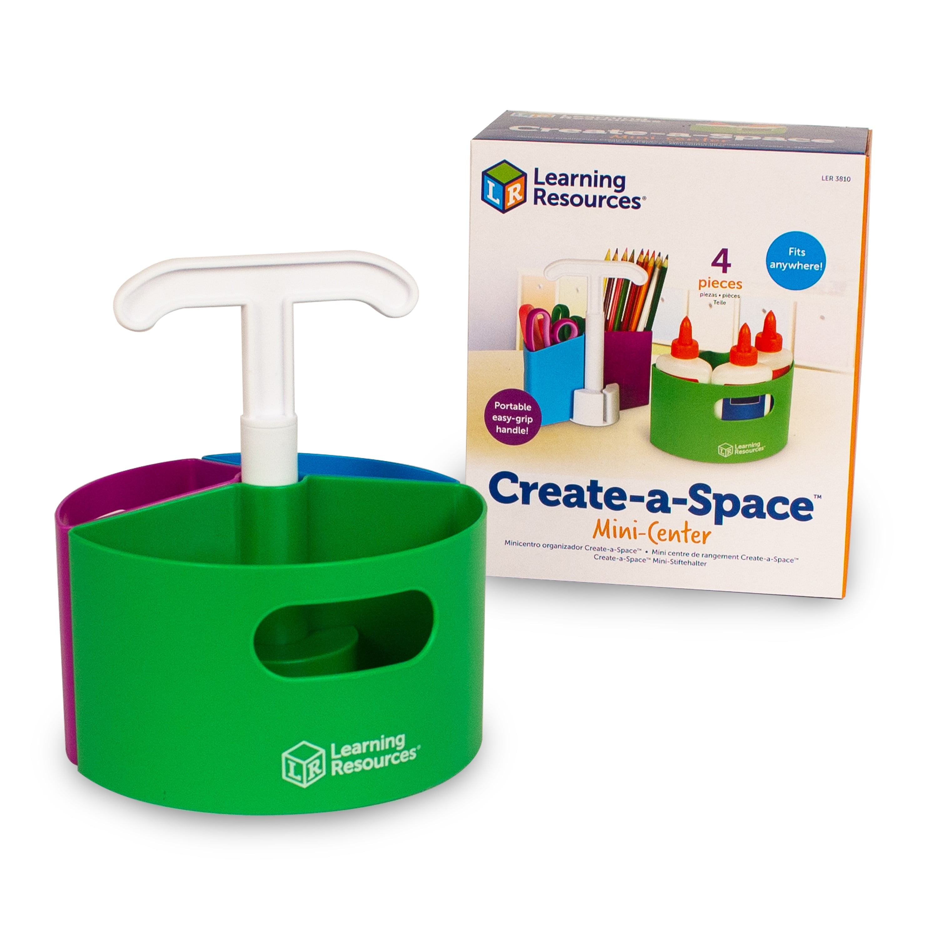Learning Resources Create a Space Storage Center for Kids, 10-Piece Set  Desk Organizer, Assorted Col