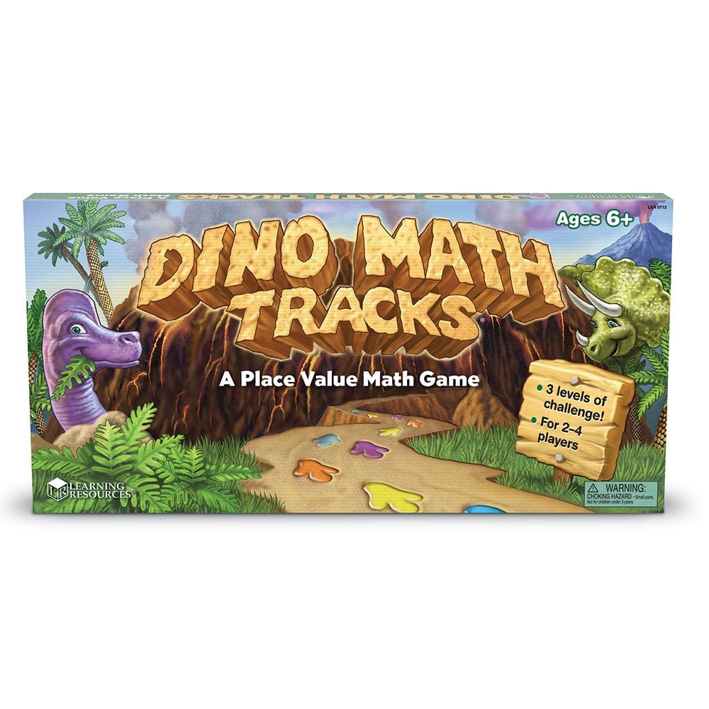 Learning Resources Dino Math Tracks Game - Ages 6+ Addition and Subtraction  Dinosaur Game, Kindergarten Math Games, Board Games for Kids