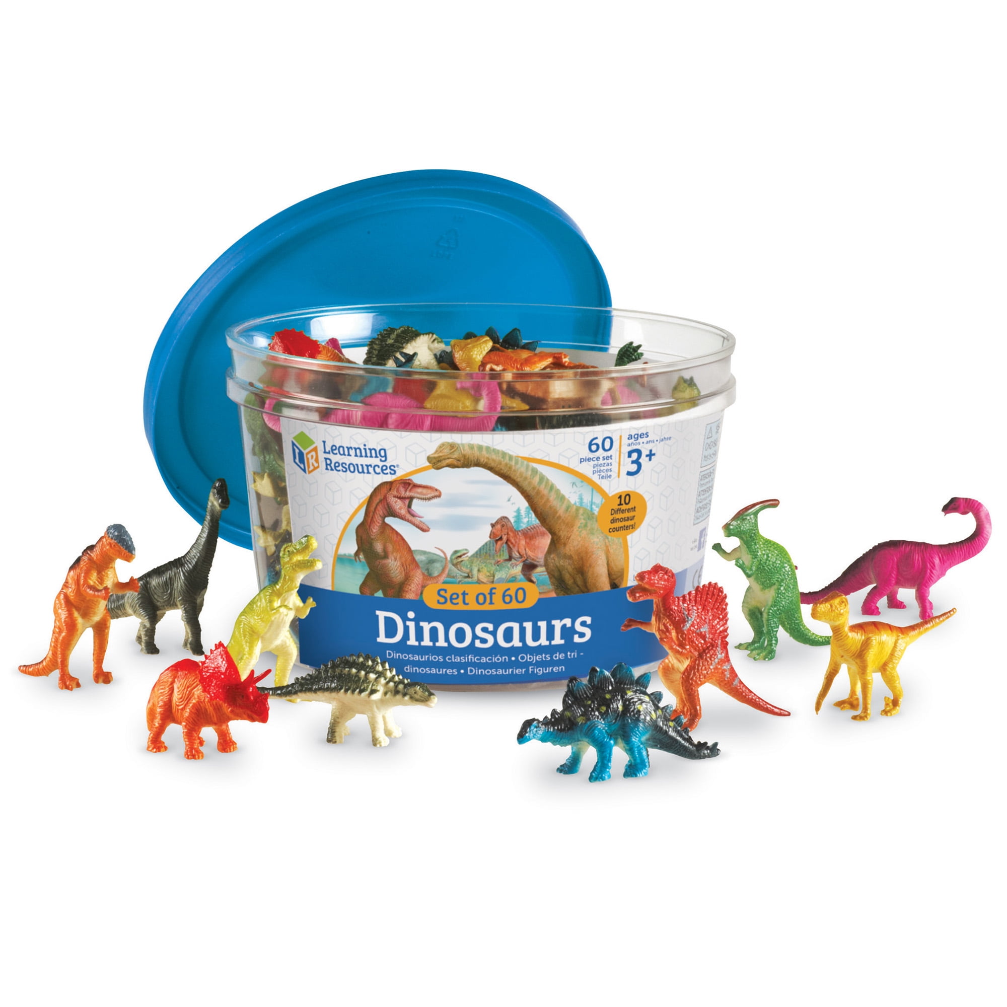 Colorful Dinosaur Figurine Set for Kids, 60 Pieces
