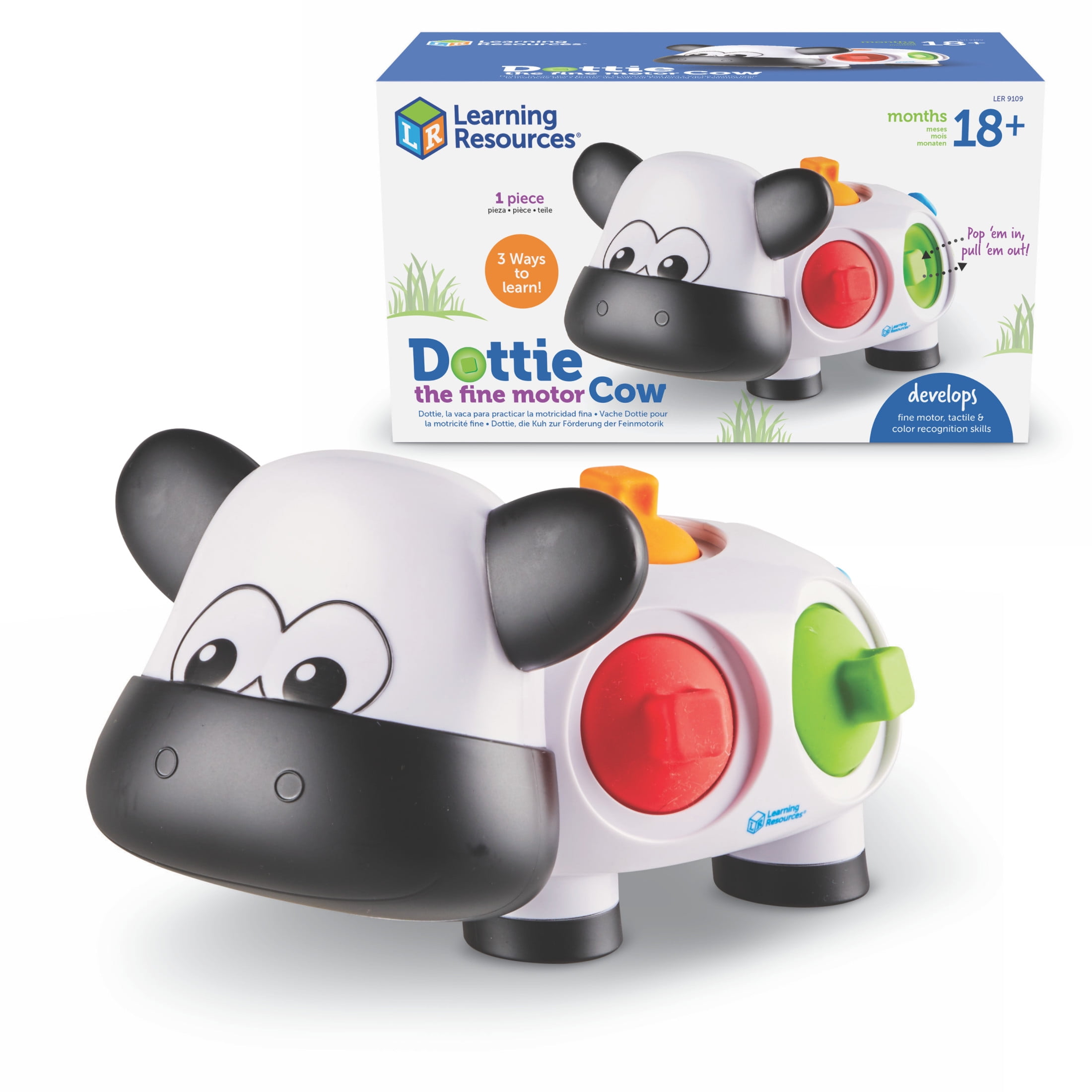 Learning Resources Dottie the Fine Motor Cow Preschool Toys for Boys and Girls, Toddler Learning Toys, Ages 18 Months and Up