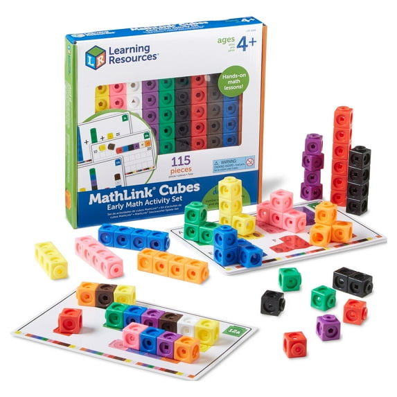 Learning Resources Early Math MathLink Cube Activity Set - 115 Pieces, Ages 4,5,6+ Math Blocks, Early Math Skills, Classroom Learning Supplies