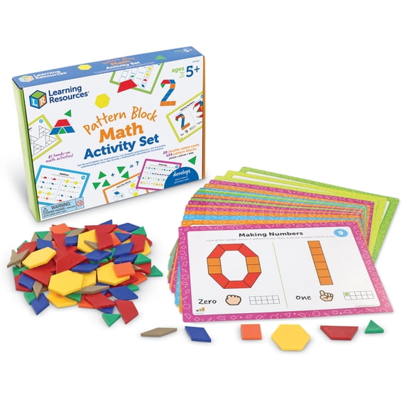 Learning Resources Educational Math Pattern Block Set for Kids Ages 5 and Up