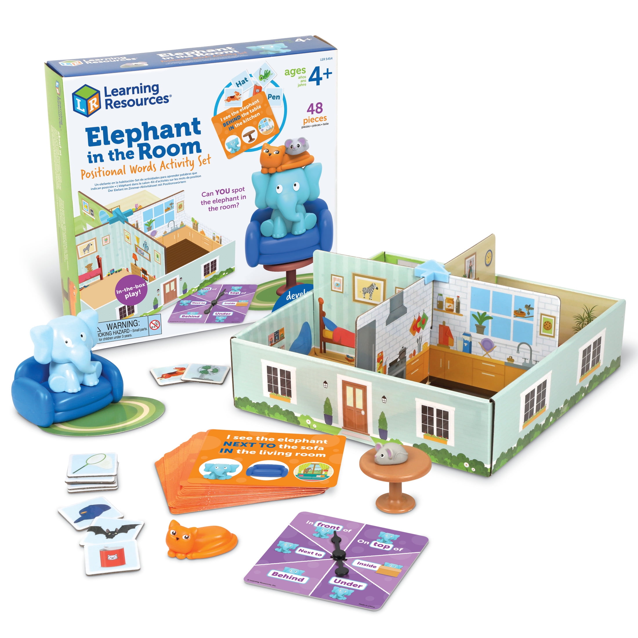 Learning Resources Elephant in The Room Positional Word Activity Set, Ages 4+, Educational Games