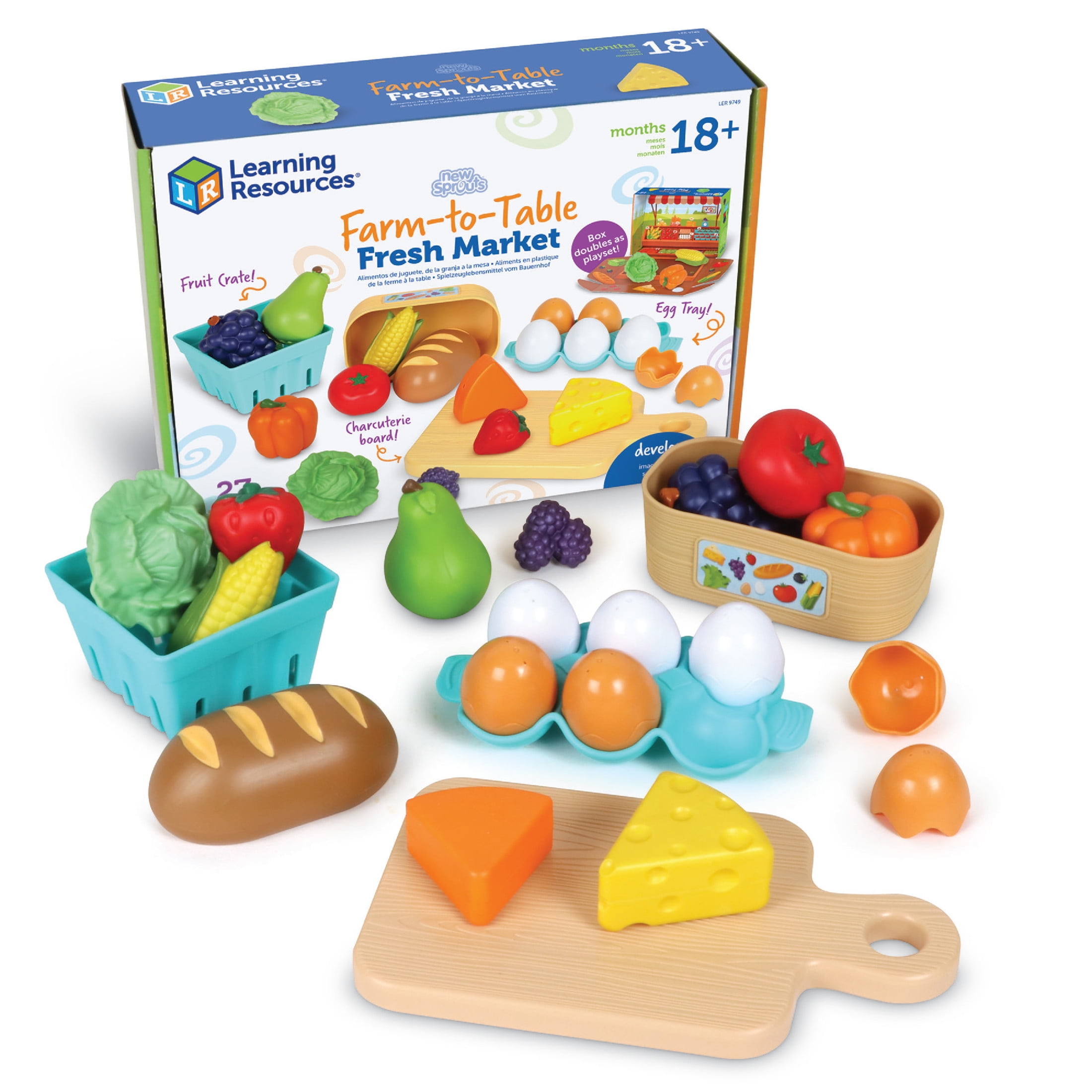 知育玩具 mkrs Learning Resources Farm-to-Table Fresh Market Set, Play Food, Kids