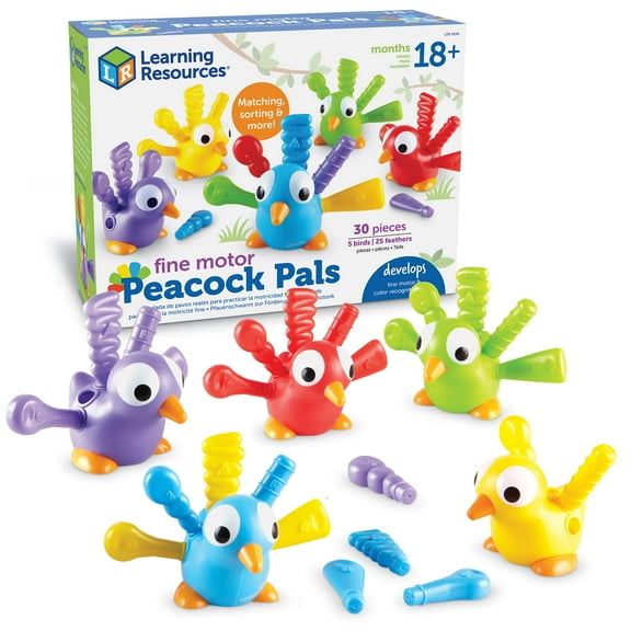 Learning Resources Fine Motor Peacock Pals - Toddler Montessori Toys, Ages 18 Months +