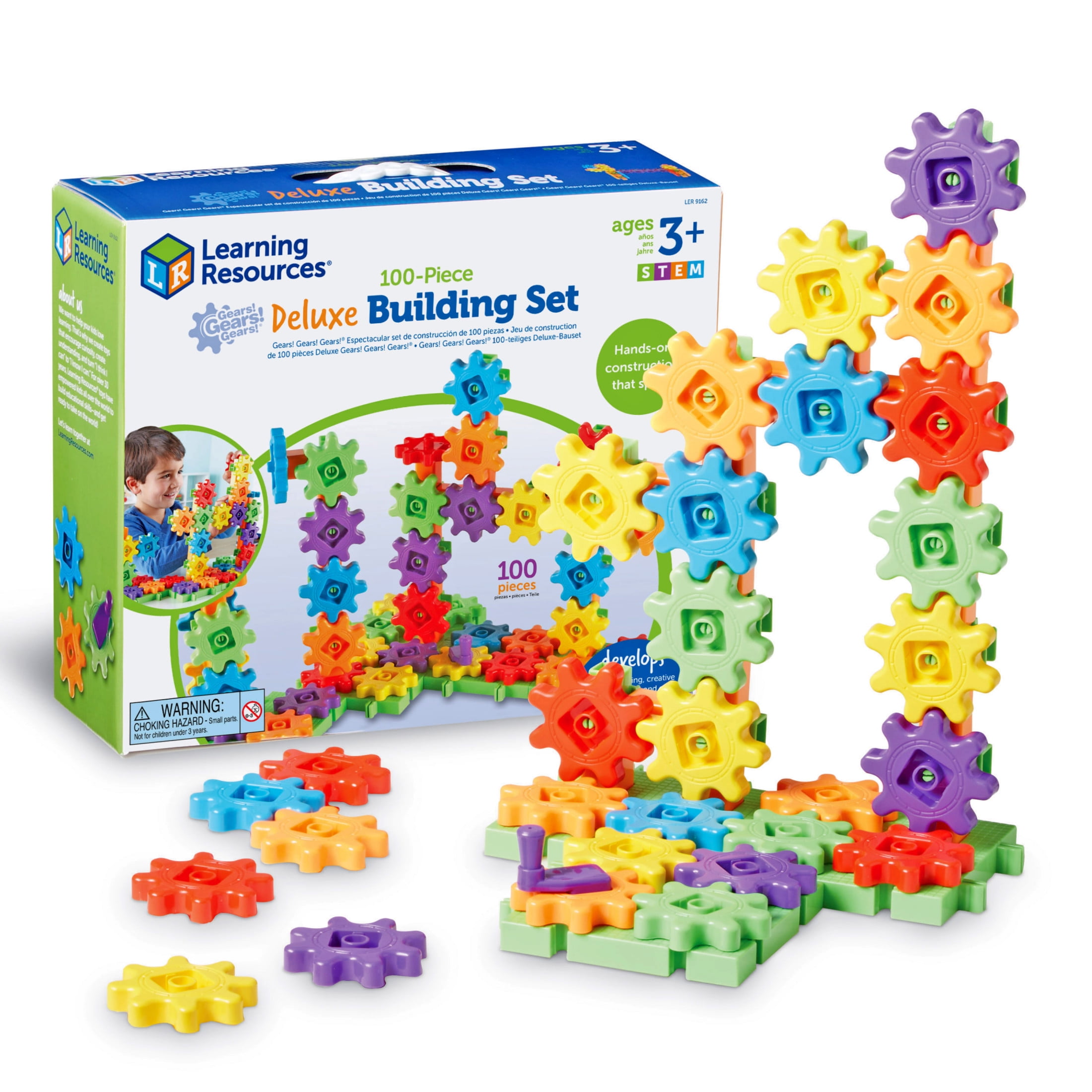 Learning Resources Gears! Gears! Gears! 100 Piece Deluxe Building Set STEM Ages 3 and up