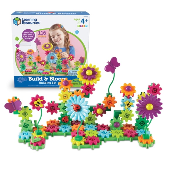 Learning Resources Gears! Gears! Gears! Build & Bloom Building Set, STEM Toys for Kids, Ages 4+