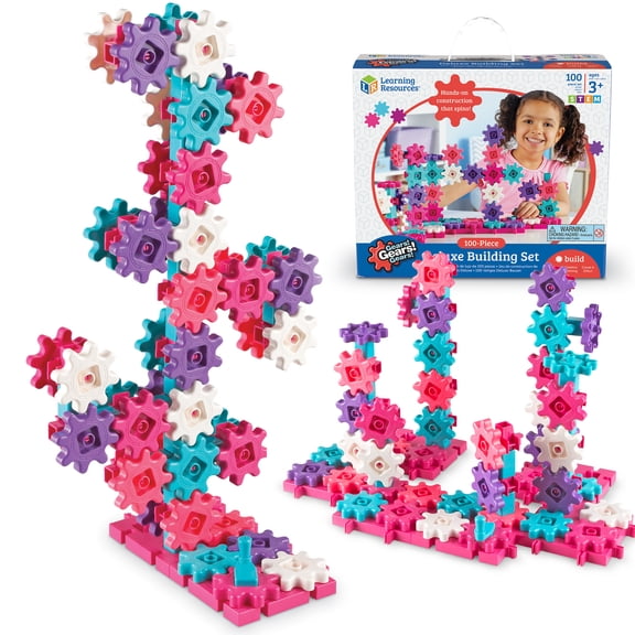 Learning Resources Gears! Gears! Gears! Deluxe Building Set Pink, Critical  Thinking, Ages 3+
