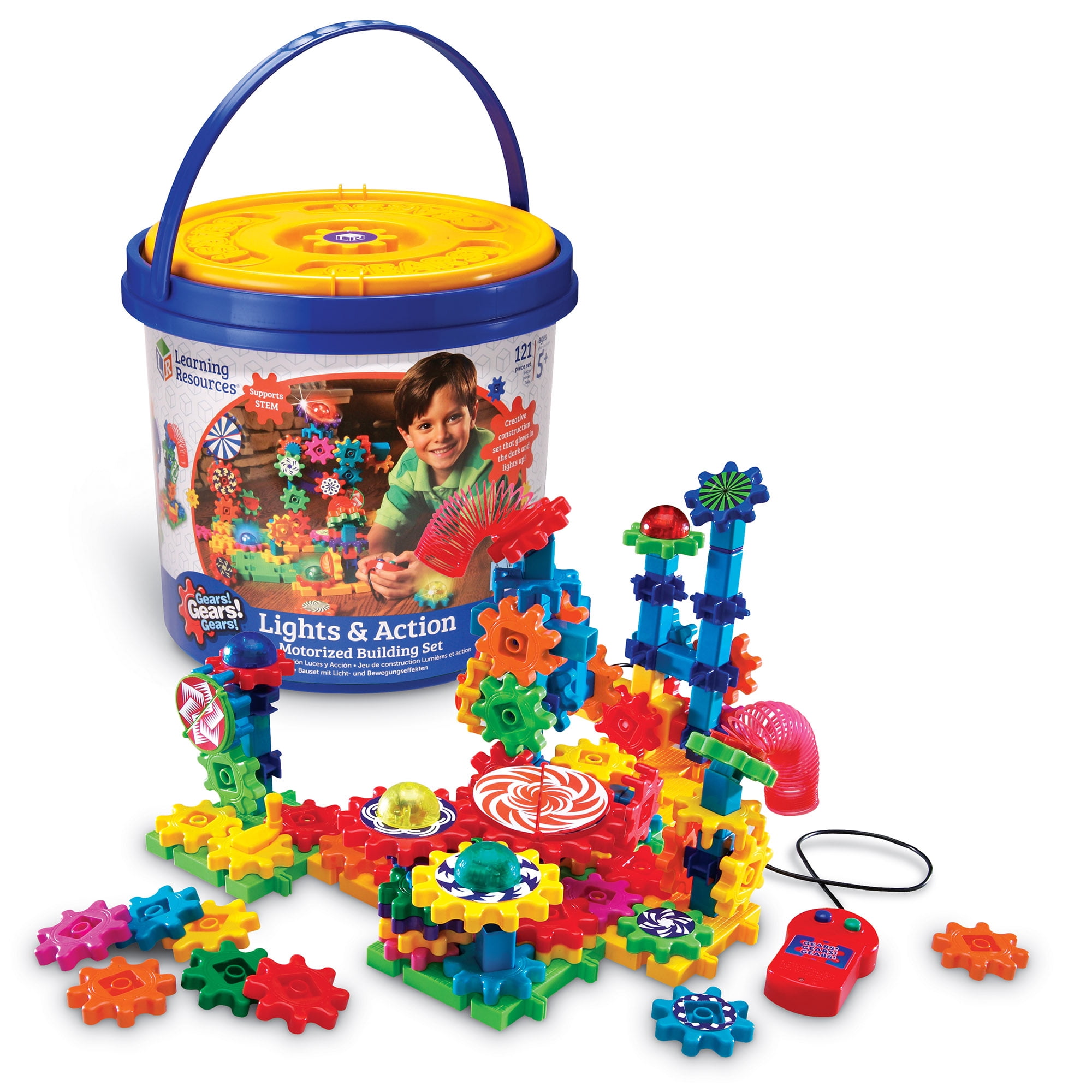 Learning Resources Gears! Gears! Gears! Lights & Action Motorized Building Set, Ages 5+