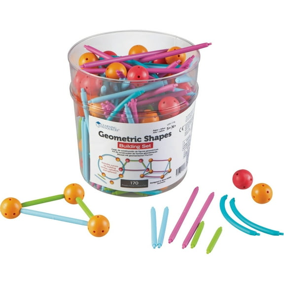 Learning Resources Geometric Shapes Building Set, 170 Pieces