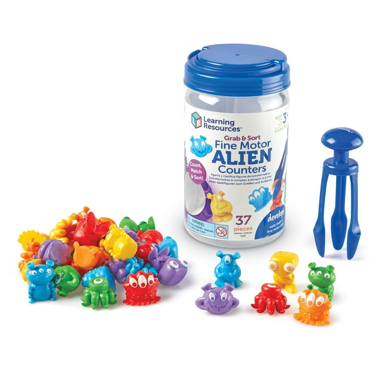 Learning Resources Grab & Sort Fine Motor Alien Counters Math