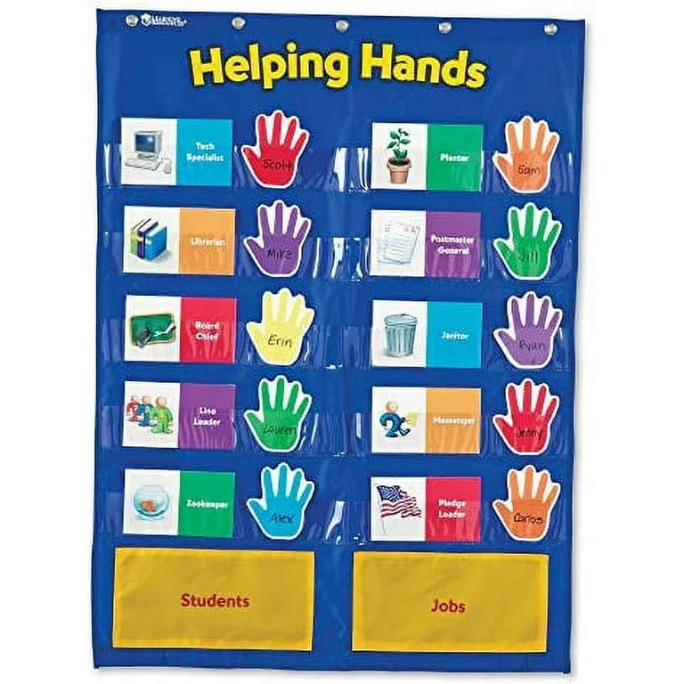 Learning Resources Helping Hands Pocket Chart, Classroom Organization, Teacher  Accessories, 30 Cards, Ages 5+ 