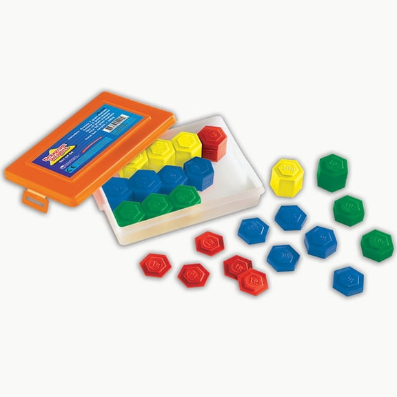 Learning Resources Hexagram Metric Weight Set, 54 Pieces