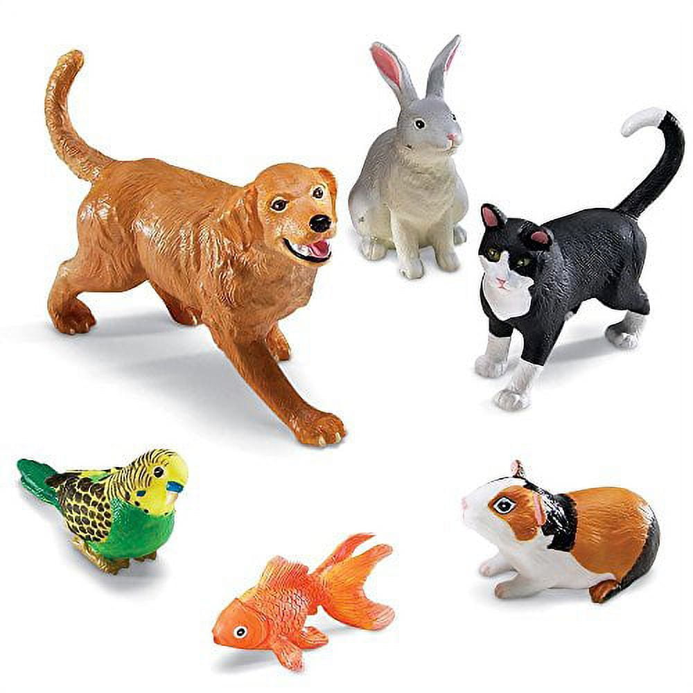 Jumbo Domestic Pets Set with 6 Colorful Animals
