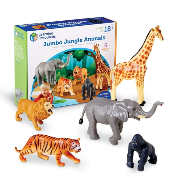 Learning Resources Jumbo Jungle Animals, Preschool Learning Toy, Gifts for  Boys Girls, Ages  18 Months +