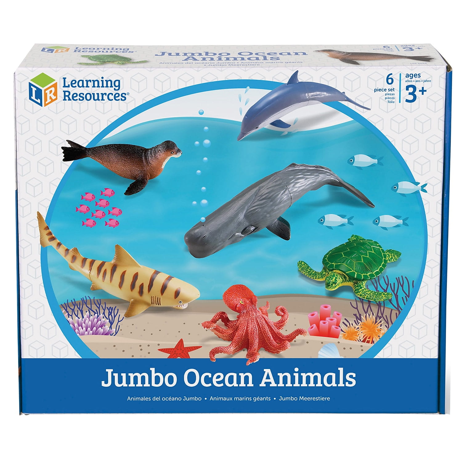 Jumbo Ocean Animal Set in Durable Plastic for Kids