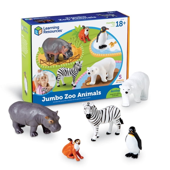 Learning Resources Jumbo Zoo Animals, Preschool Toys, Ages 2+