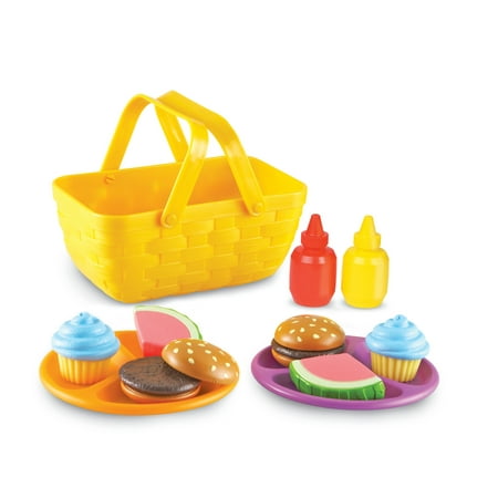 Learning Resources New Sprouts Picnic Set Pretend Play Food for Toddlers, Kitchen Play Toys for Kids Ages 18 Months and Up