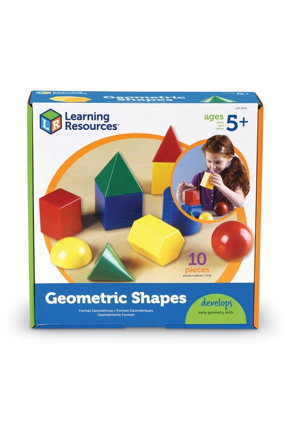 Large 3" Geometric Shapes Set, Math Manipulatives, Ages 5+, LER0922