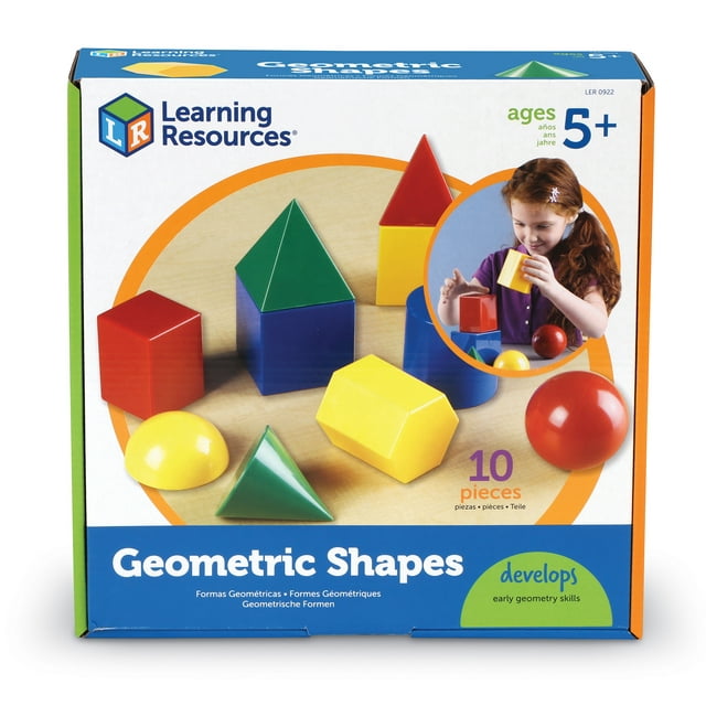 Learning Resources, LRN0922, Large 3" Geometric Shapes Set, 10 / Set, Multi