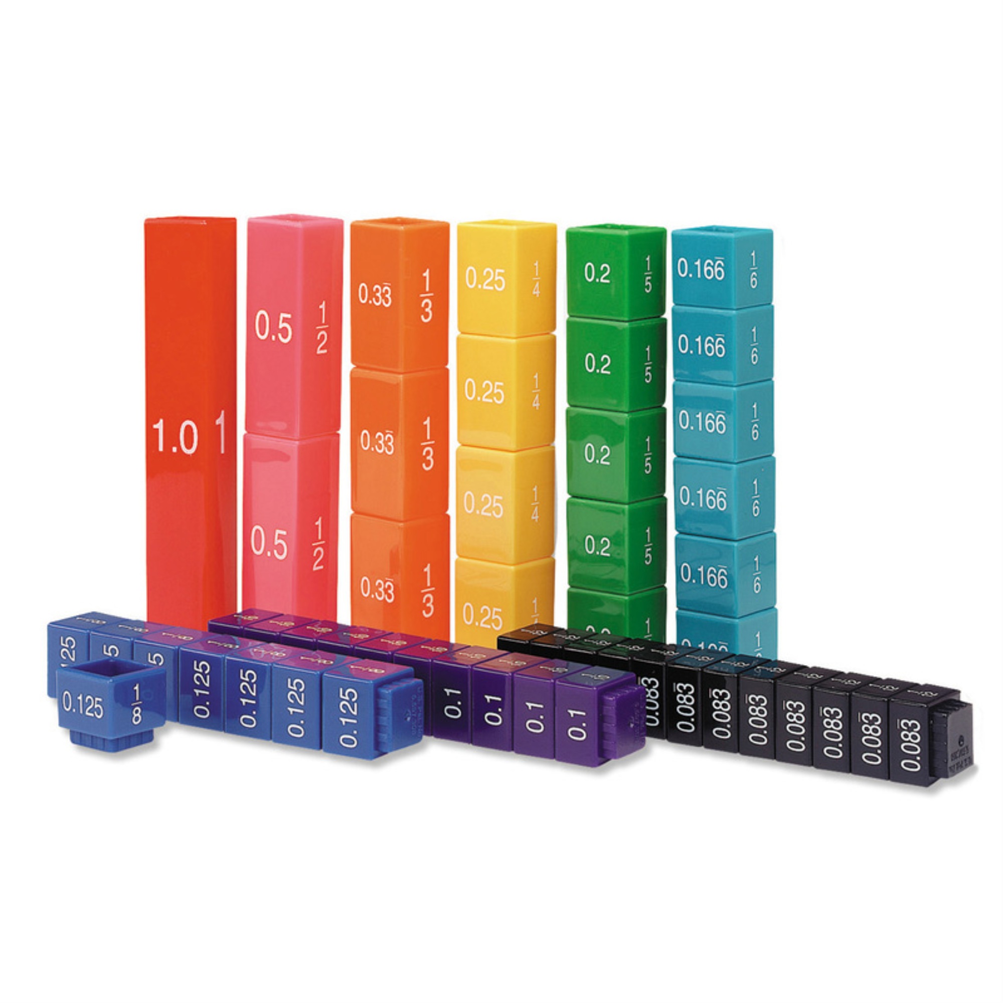 Learning Resources, LRN2509, Fraction Tower Cubes Set, 51 / Set, Multi - image 1 of 2