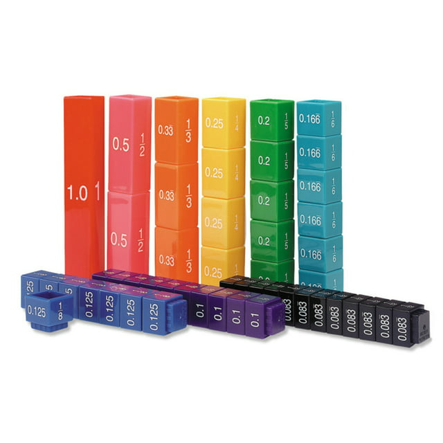 Learning Resources, LRN2509, Fraction Tower Cubes Set, 51 / Set, Multi