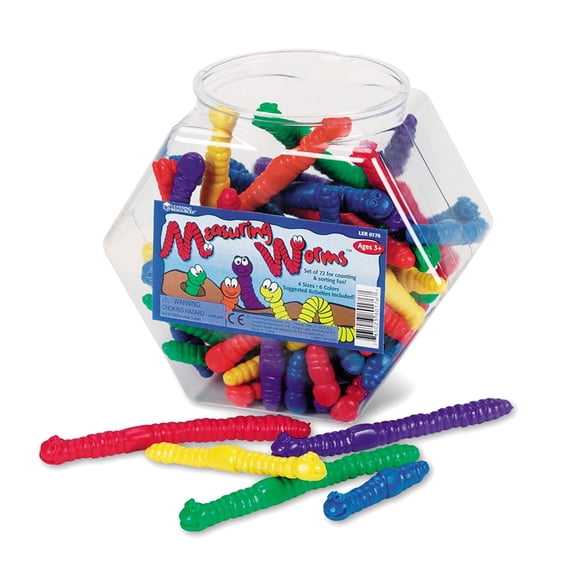 Learning Resources, LRNLER0176, Measuring Worms, 72 / Set, Multi