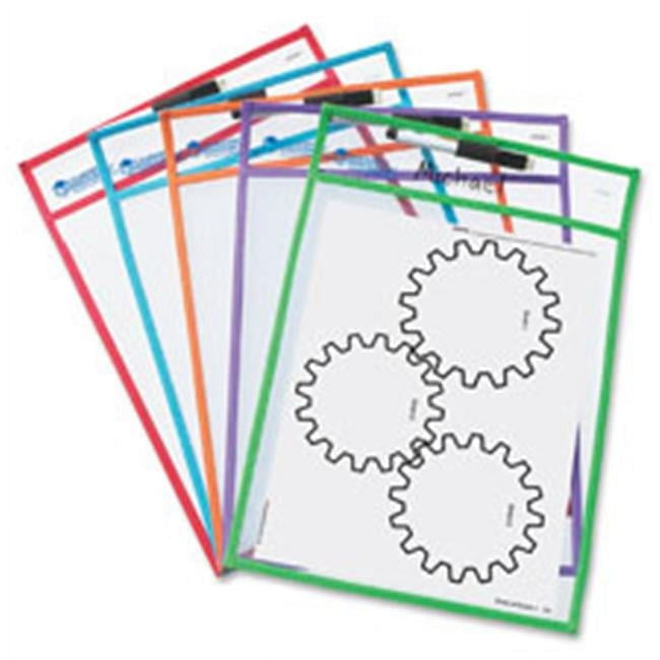 Learning Resources LRNLER0477 Write-And-Wipe Pockets- 5 Per Set