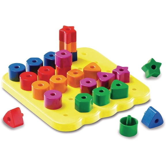 Learning Resources, LRNLER1572, Stacking Shapes Pegboard, 1 / Set