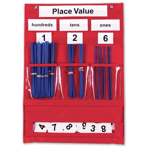Learning Resources Counting Place Value Pocket Chart, Classroom Math Learning Tool