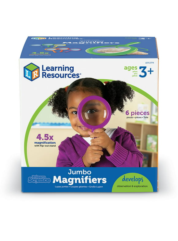 Learning Resources LRNLER2774 4 in. Primary Science Jumbo Magnifiers, Set of 6
